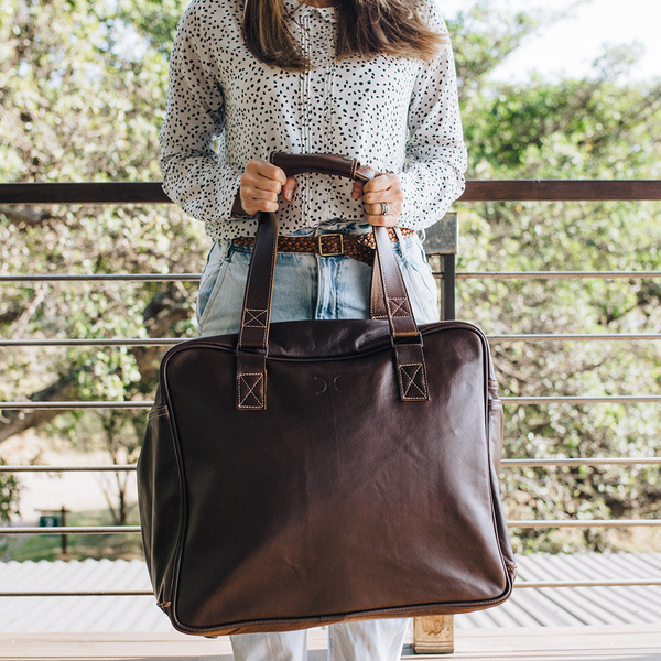 Large Weekender Luggage Leather