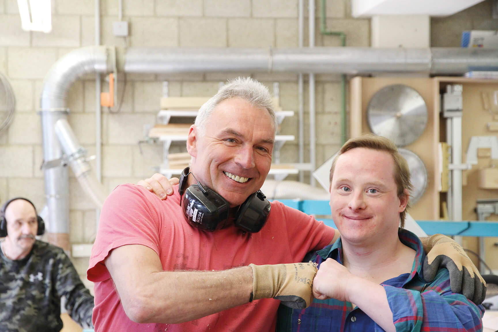 Two employees from Metalog Tools, which uses skilled workers with disabilities to make its award-winning and sustainable training tools