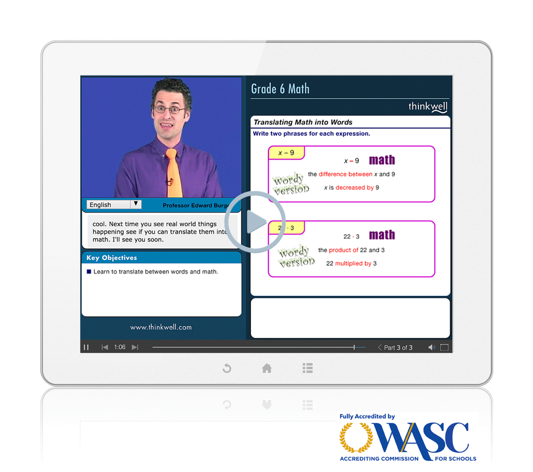 6th grade math online course with worksheets thinkwell thinkwell homeschool