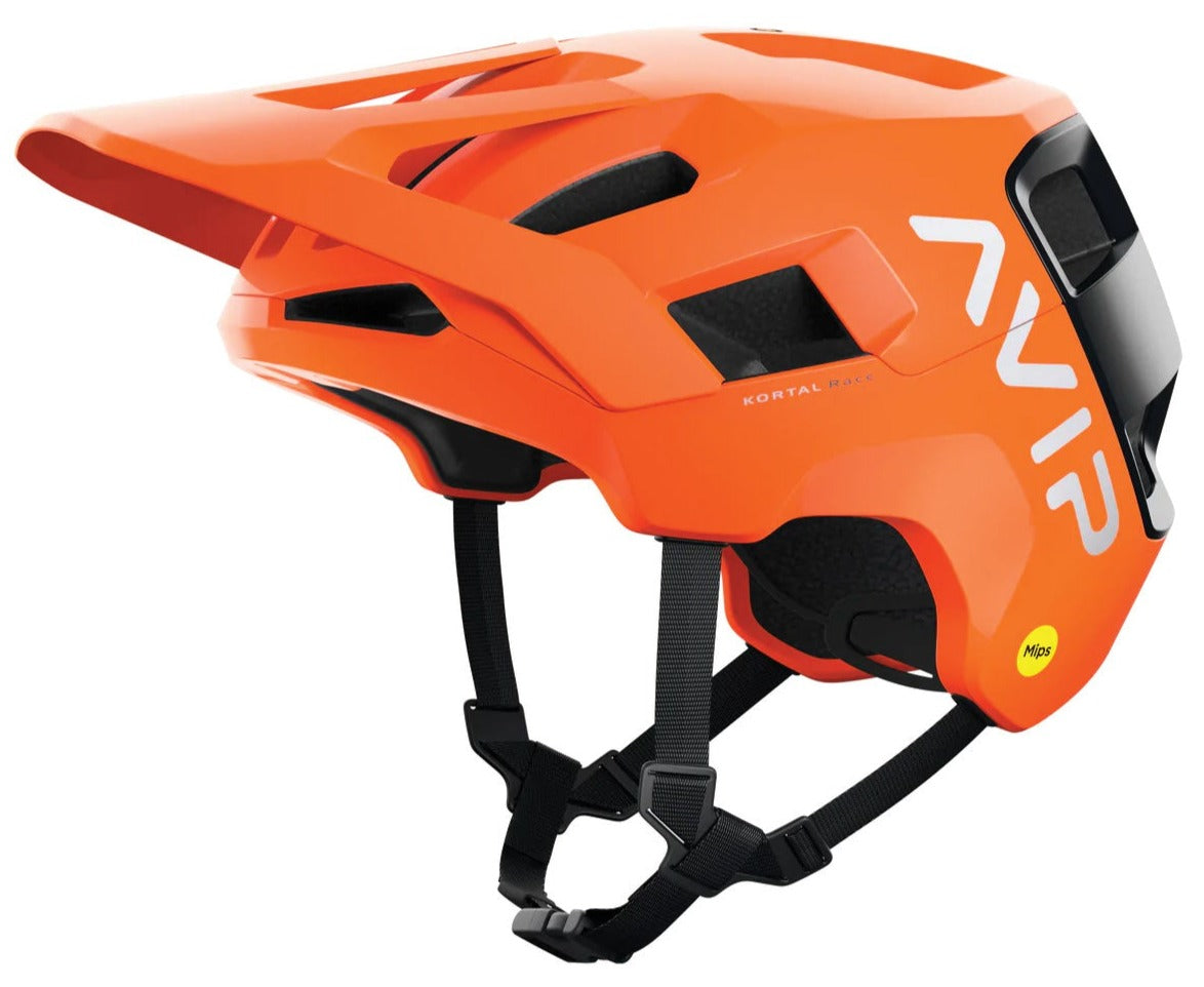 Photos - Bike Helmet ROS POC Kortal Race MIPS Helmet - Fluorescent Orange AVIP/Uranium Black Matt  