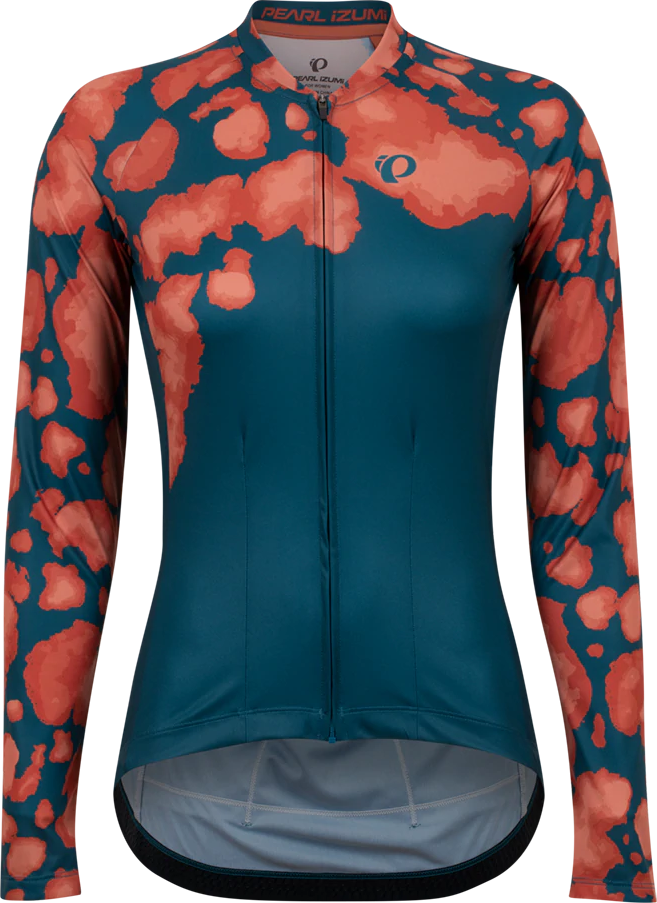 Pearl Izumi Attack Long Sleeve Jersey (Women's) - Ocean Blue/Adobe Clouds - Small