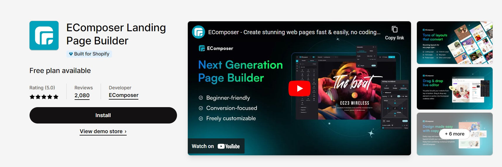 EComposer Landing Page Builder