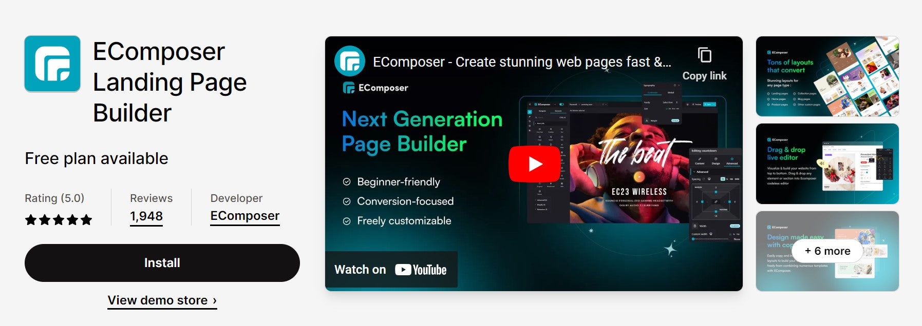 EComposer Landing Page Builder