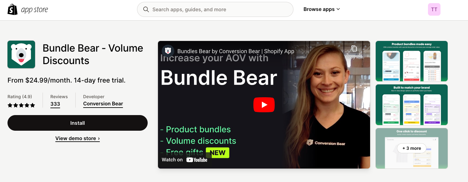 Bundle Bear ‑ Volume Discounts