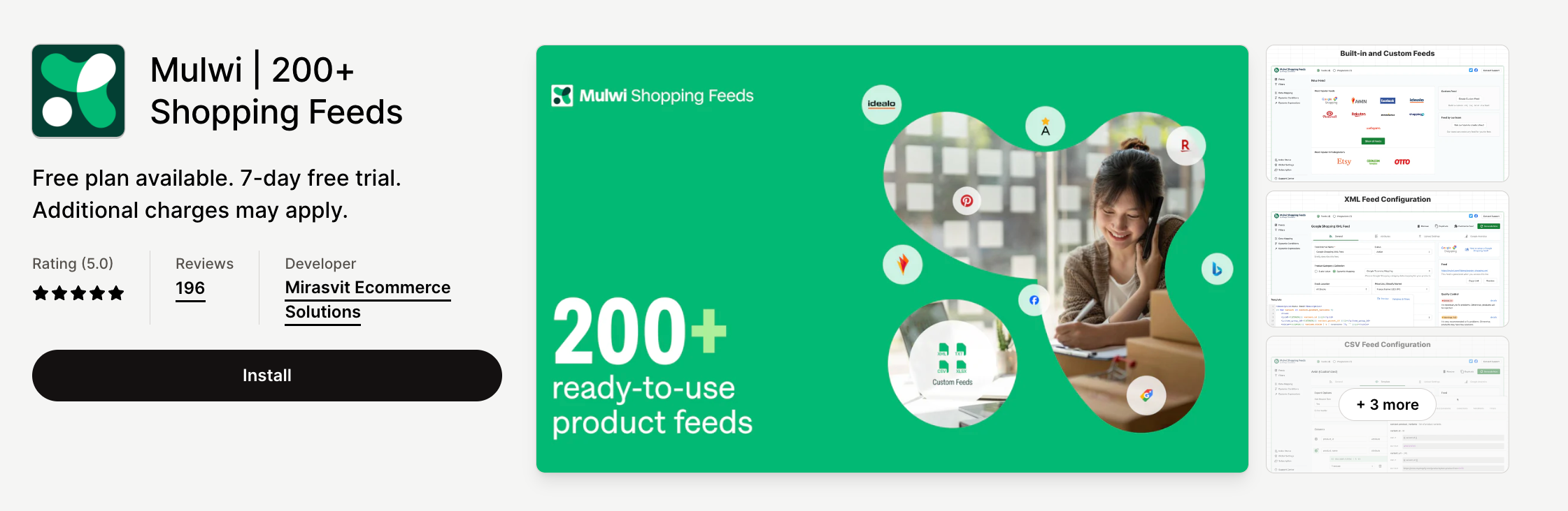 Mulwi: 200+ Shopping Feeds