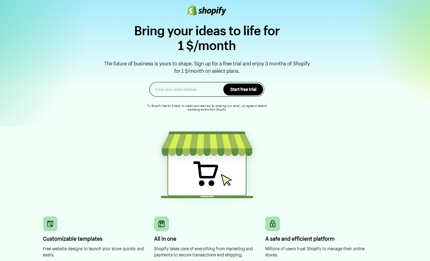 Creating your Shopify store.