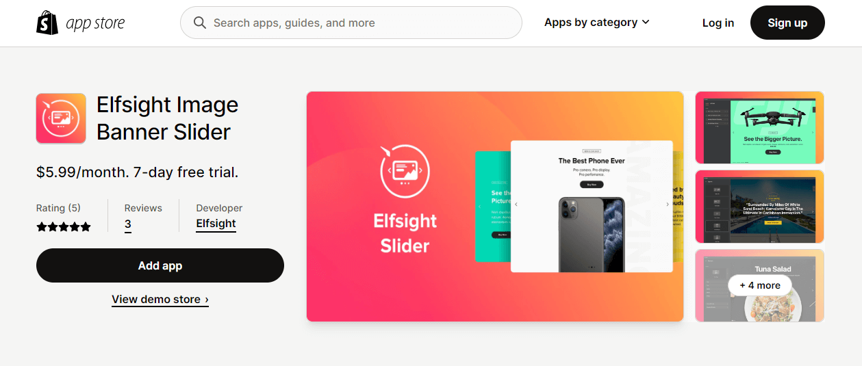 Shopify image slider apps for eCommerce store