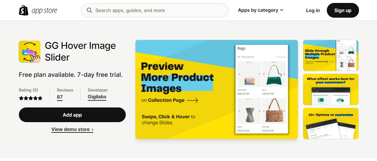 Image slider apps in Shopify