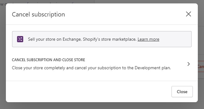 How to cancel shopify plan