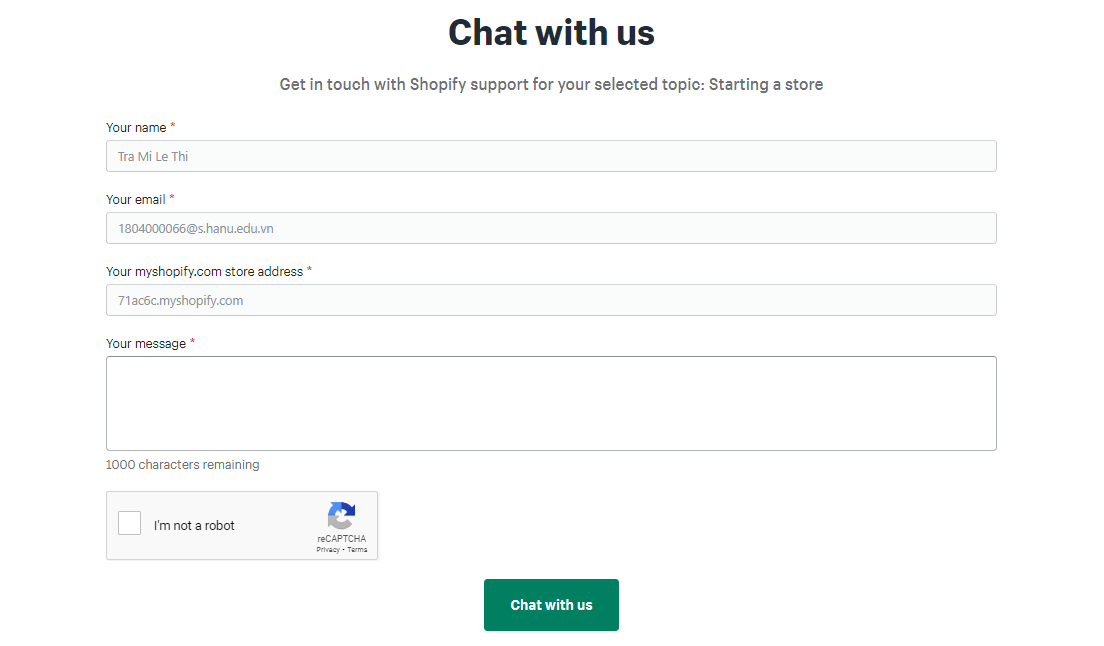 How to get help from Shopify live chat support