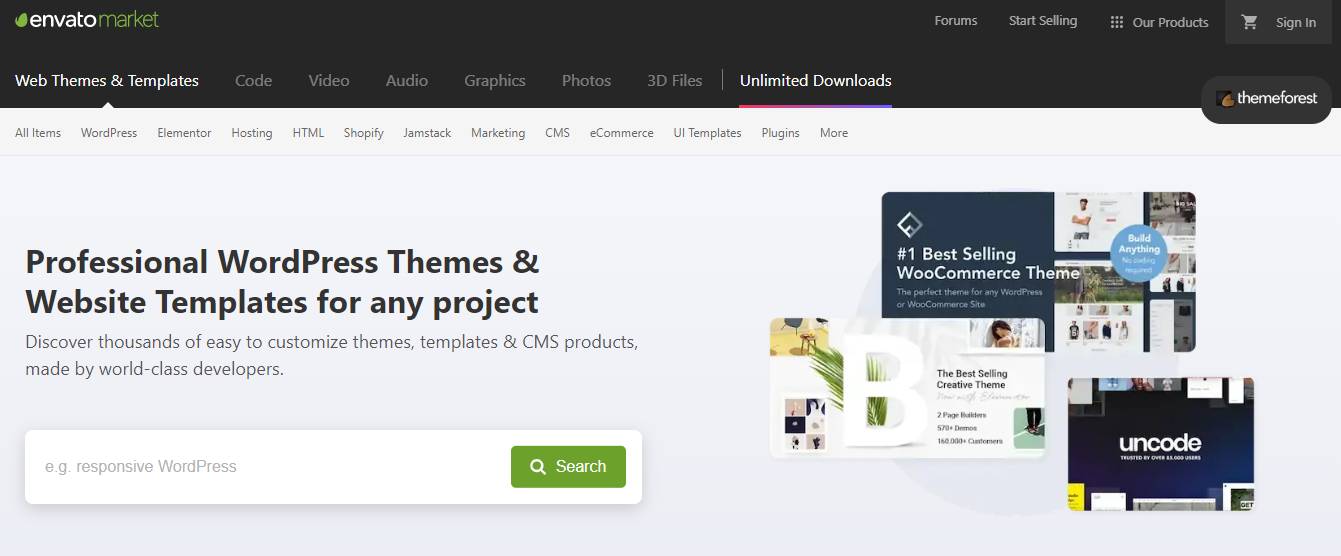 Select a The4 Shopify theme on ThemeForest