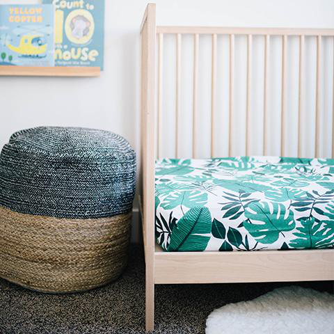 palm leaf crib sheet