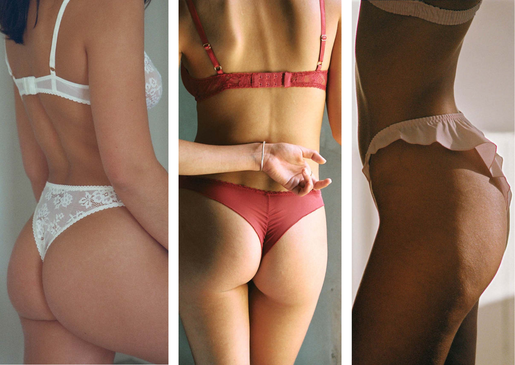 trio of high-cut thongs