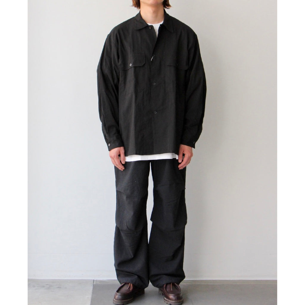 COMOLI（コモリ）空紡オックス C.P.Oシャツ サイズ3 BLACK - トップス