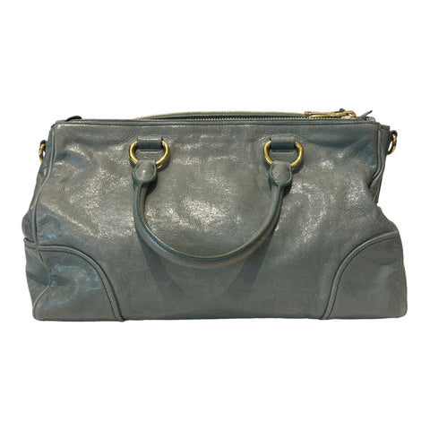 MIU MIU Tote Bag / Leather / BRW / Plain // Handbag