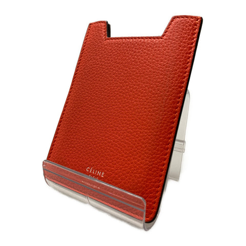 Celine Beige/Red Leather Card Holder
