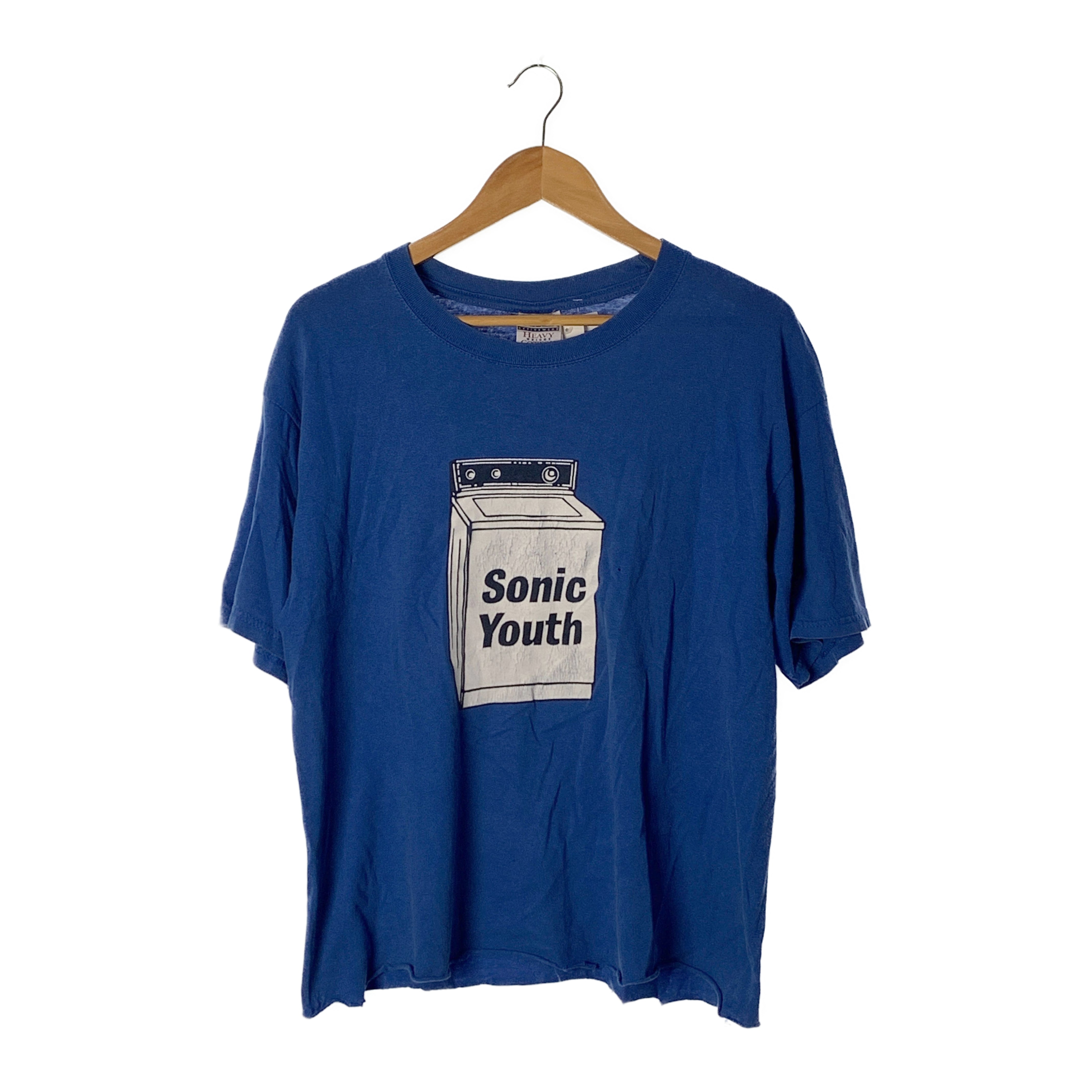 image of Vintage/T-Shirt/L/Blue/Cotton/Graphic/