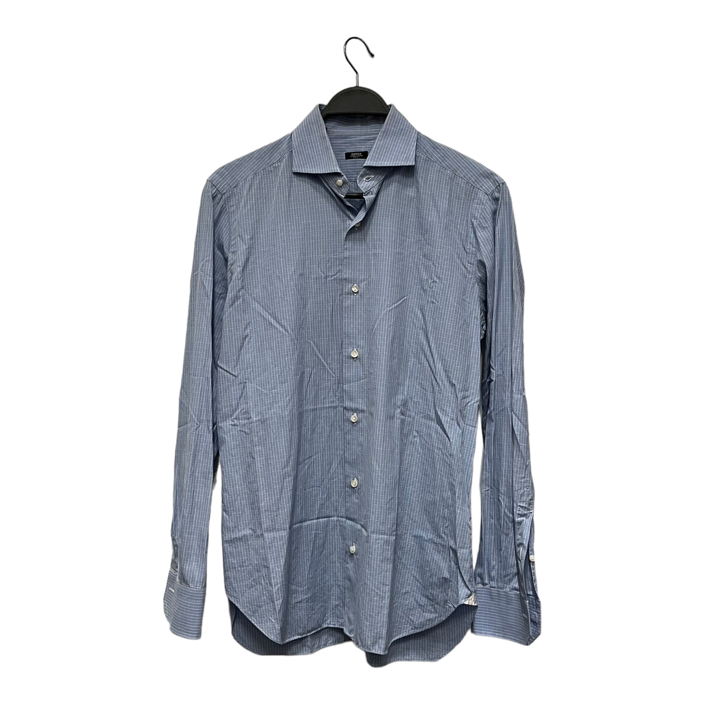 image of BARBA/Flannel Shirt/M/Cotton/BLU/Plaid/napoli