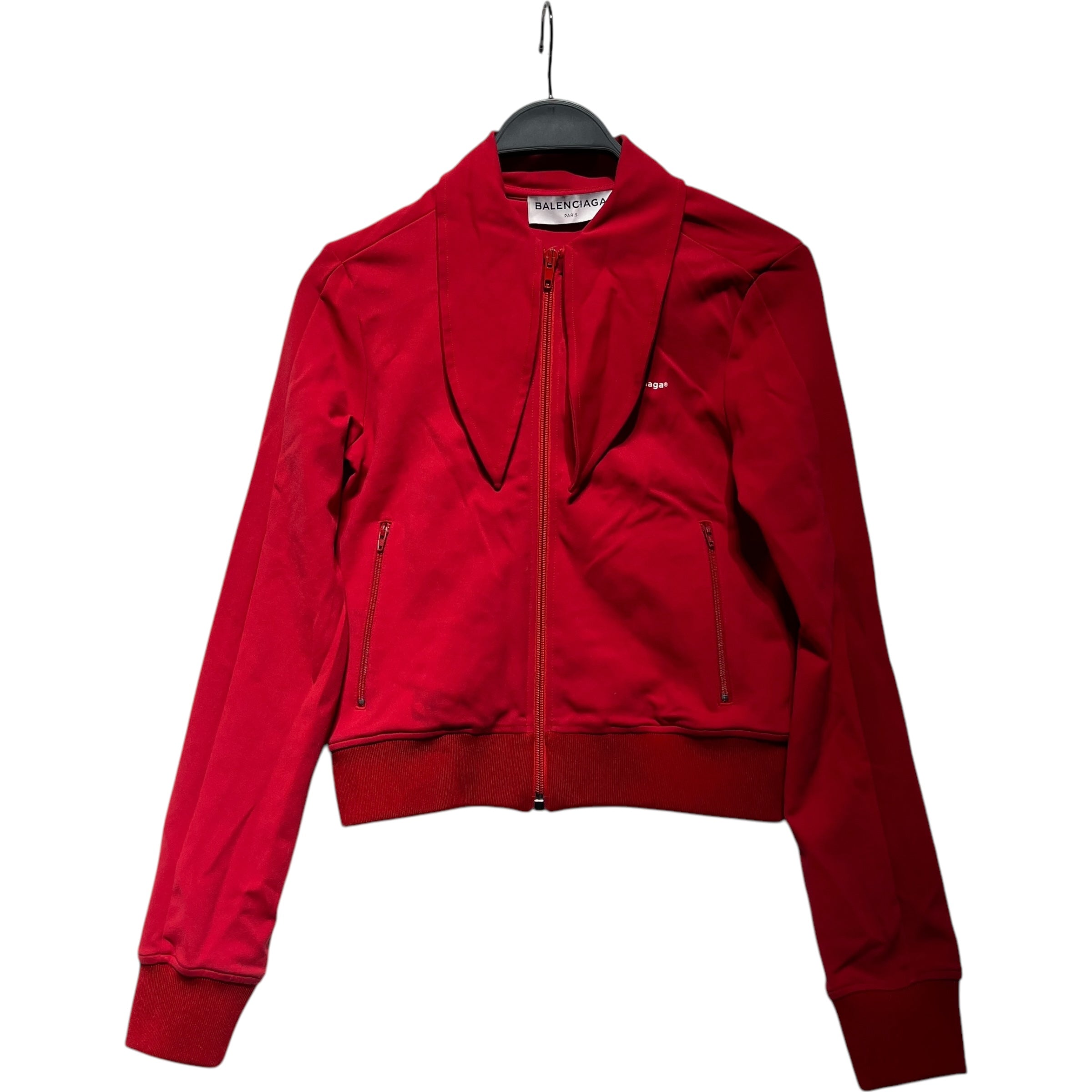 image of BALENCIAGA/Jacket/36/RED/VISCOSE LONG COLLAR