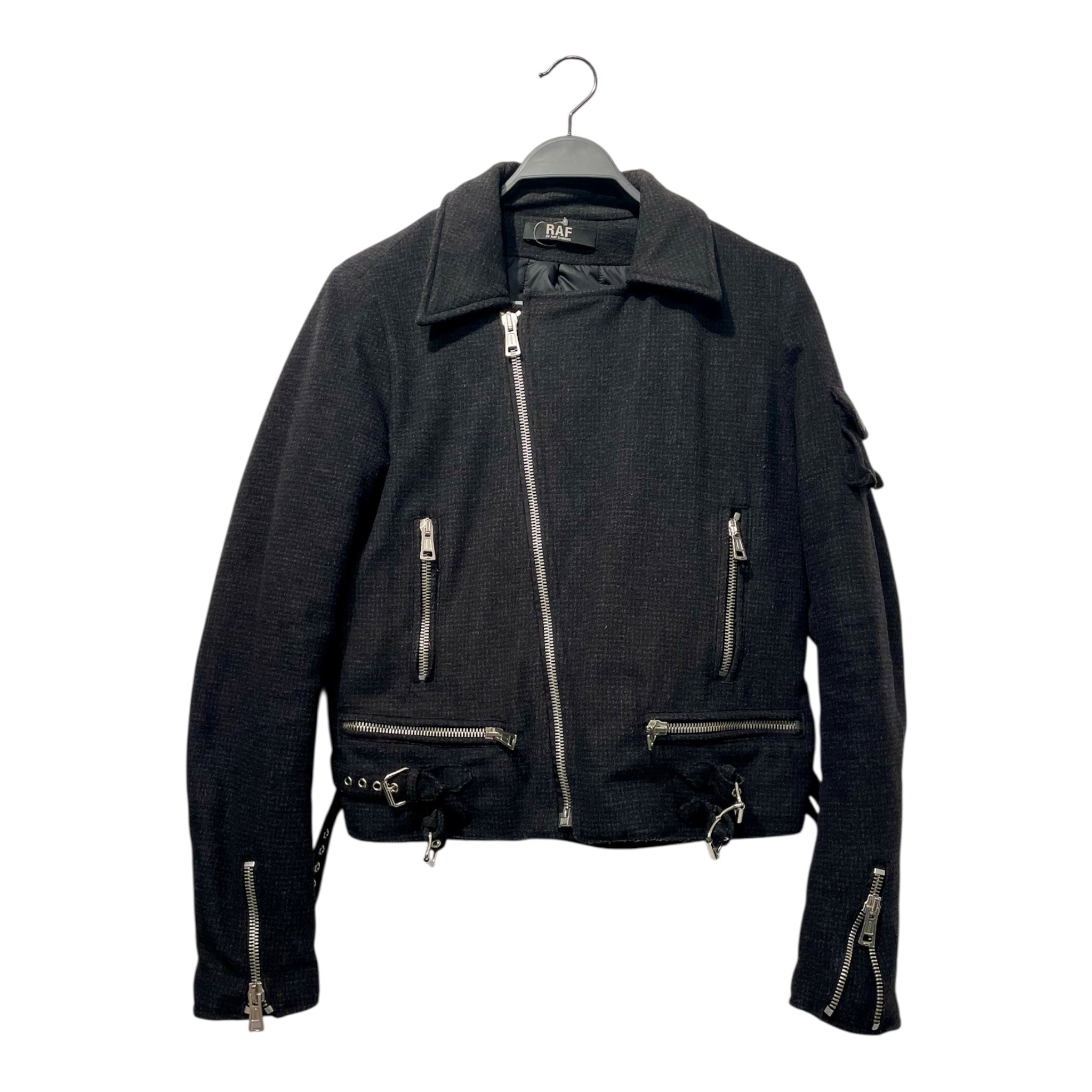 image of RAF SIMONS/Jacket/46/Wool/BLK/WOOL PERFECTO JACKET