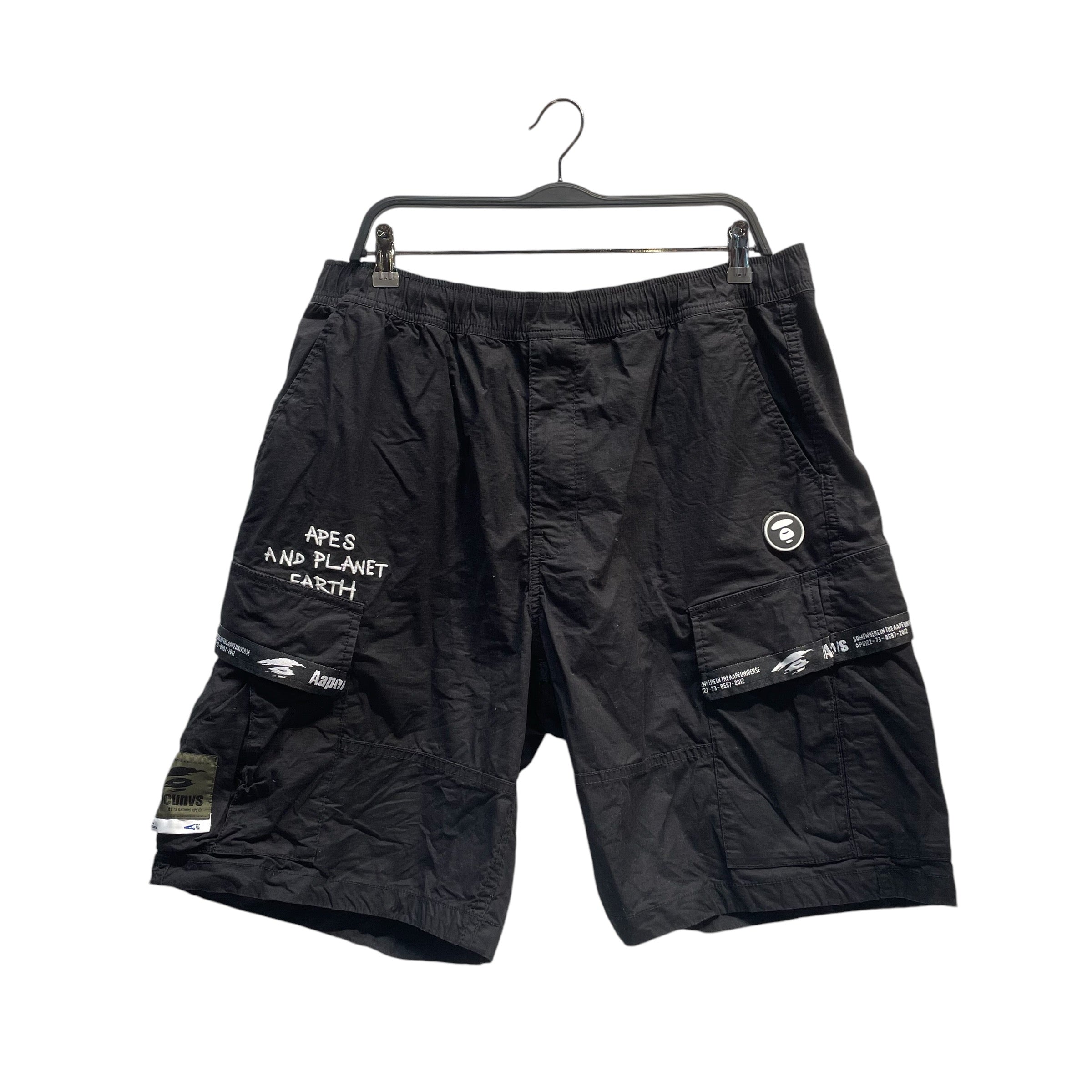 Image of A BATHING APE/Shorts/L/Nylon/BLK/All Over Print/