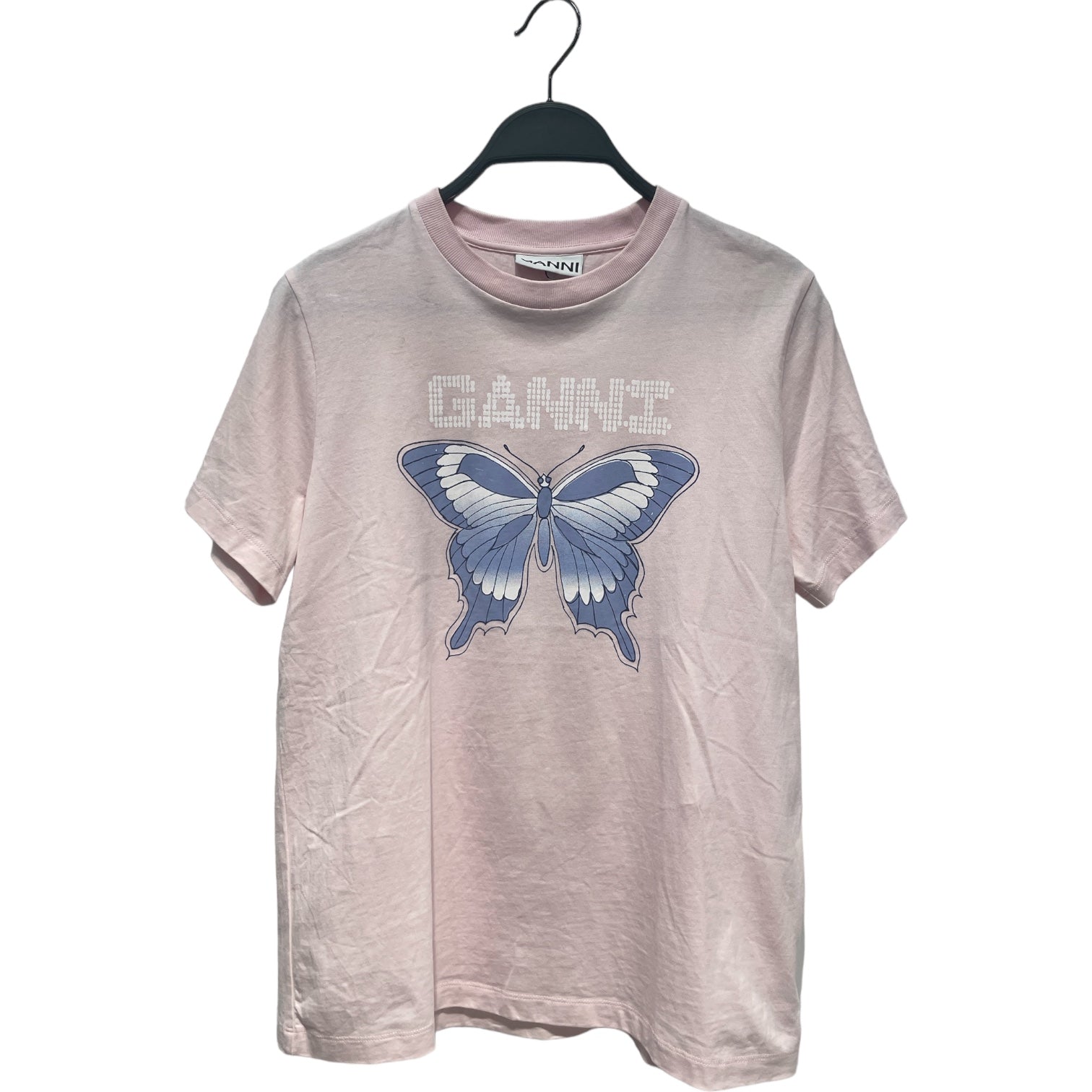 image of GANNI/T-Shirt/XS/Cotton/PNK/BUTTERFLY GANNI