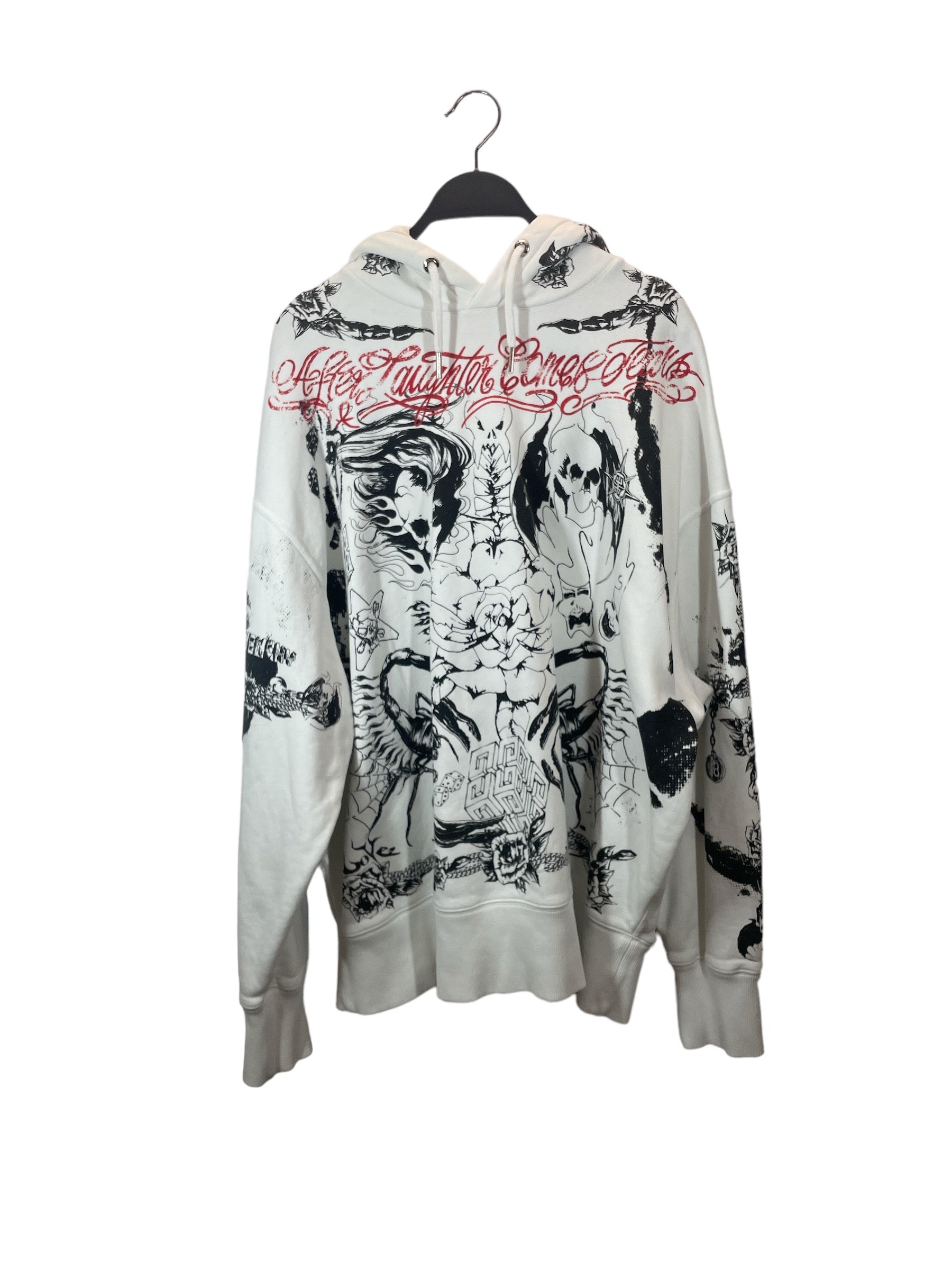 image of GIVENCHY/Hoodie/M/All Over Print/Cotton/WHT/Oversize/