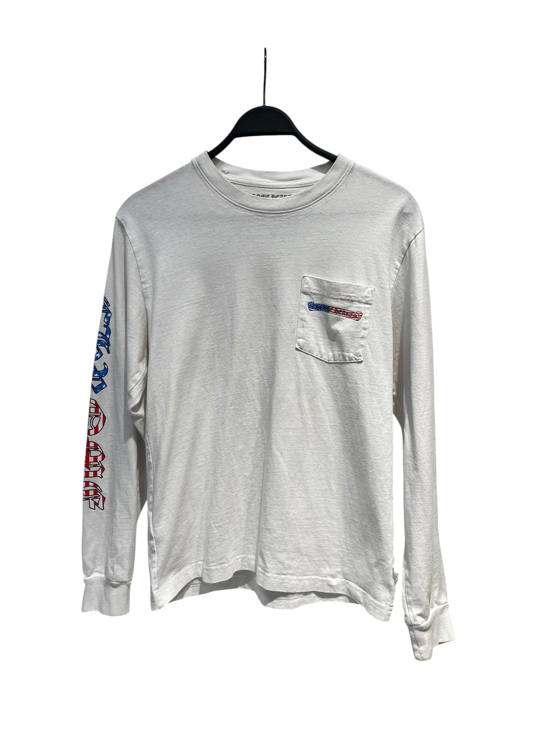 image of CHROME HEARTS/LS T-Shirt/M/Cotton/WHT/Graphic/USA
