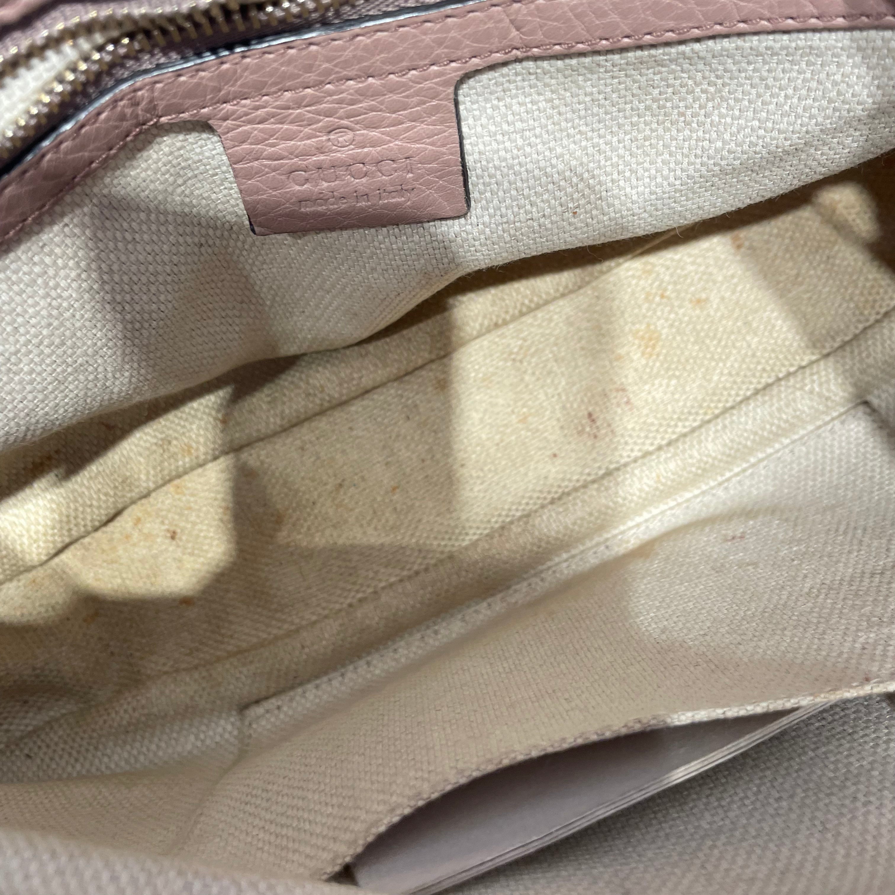 GUCCI/Cross Body Bag/S/Leather/PNK/soho long flap
