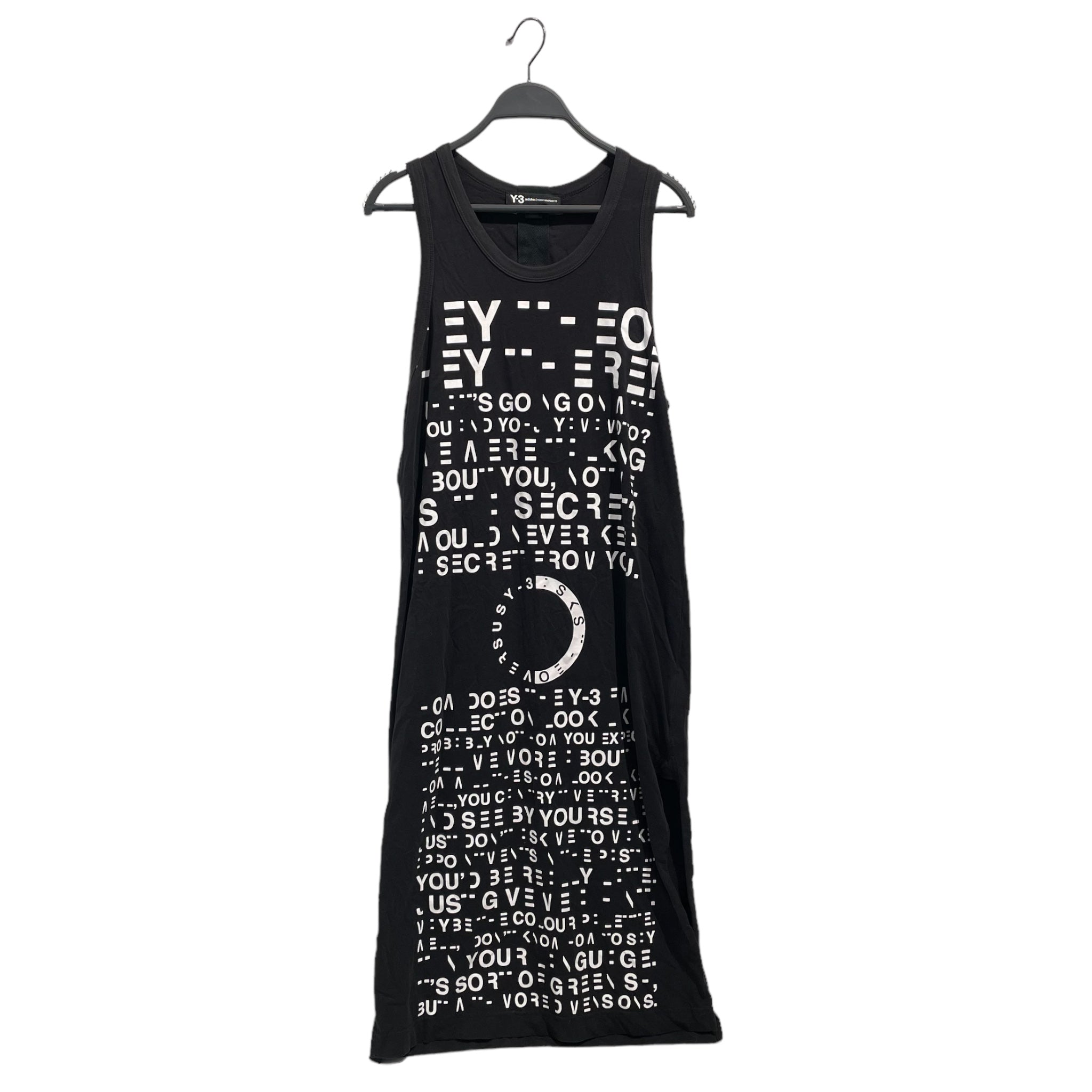 image of YOHJI YAMAMOTO/SS Dress/S/Graphic/Cotton/BLK/