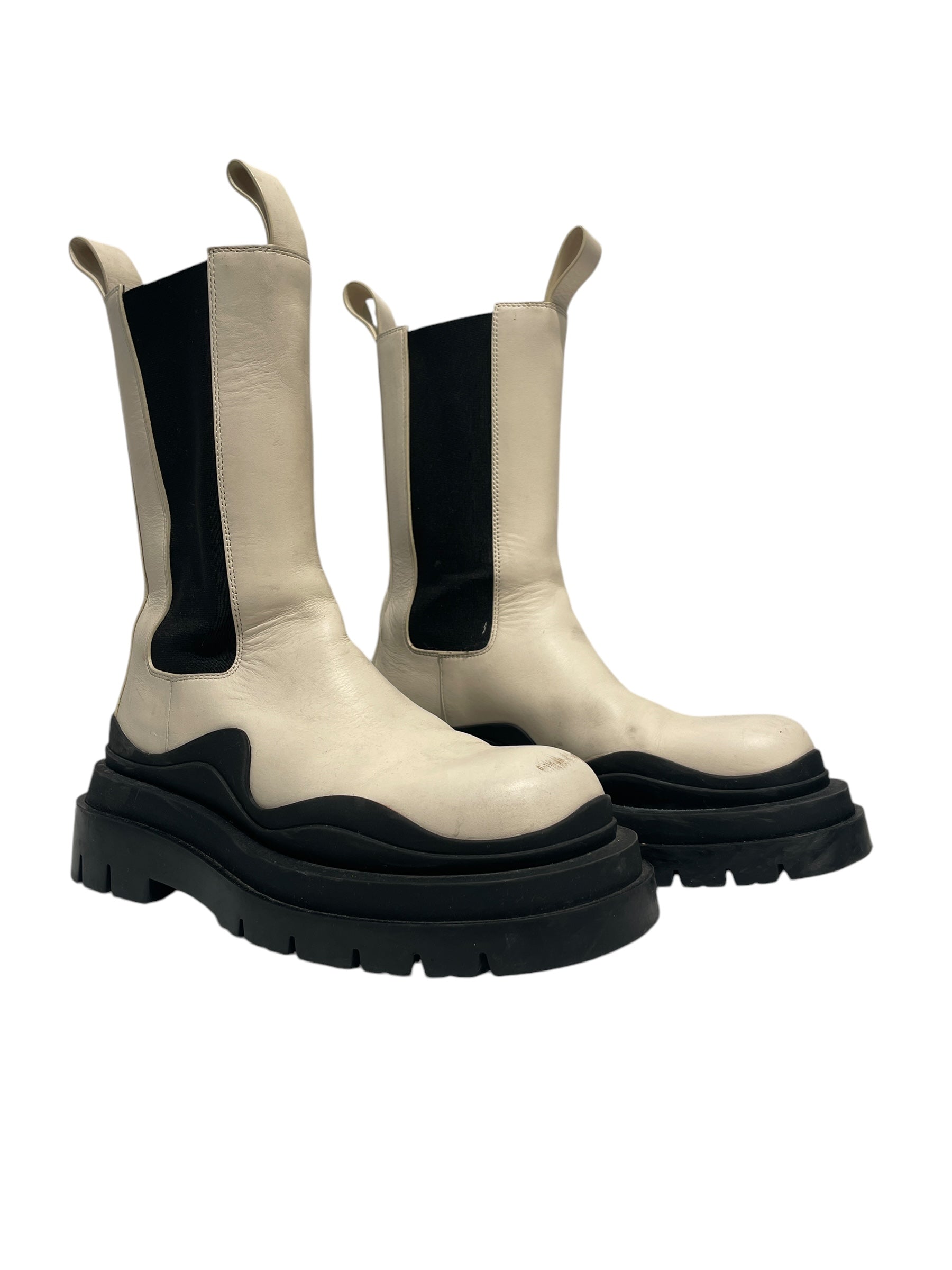 image of BOTTEGA VENETA/Rain Boots/EU 38.5/WHT/b/w puddle boots