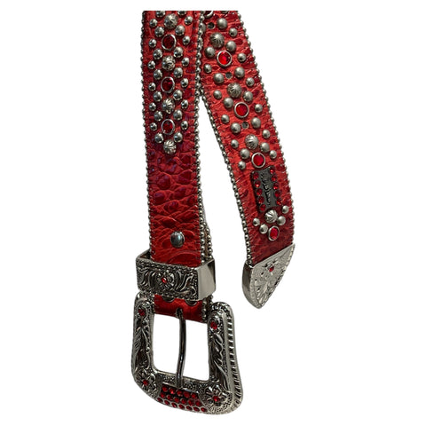 B.B. Simon Monogram Belt - Red 40 / Red