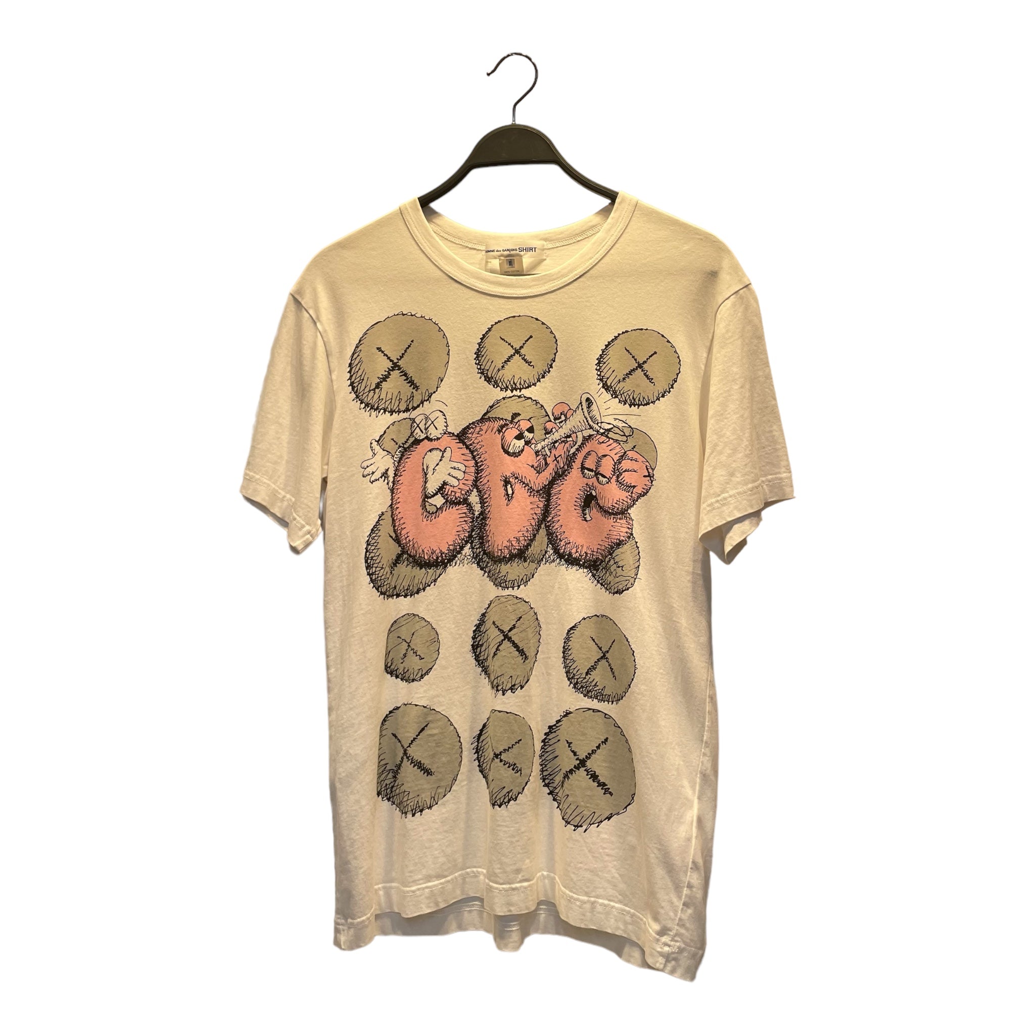 Image of COMME des GARCONS SHIRT/T-Shirt/XL/Cotton/WHT/Graphic/KAWS GRAPHICS