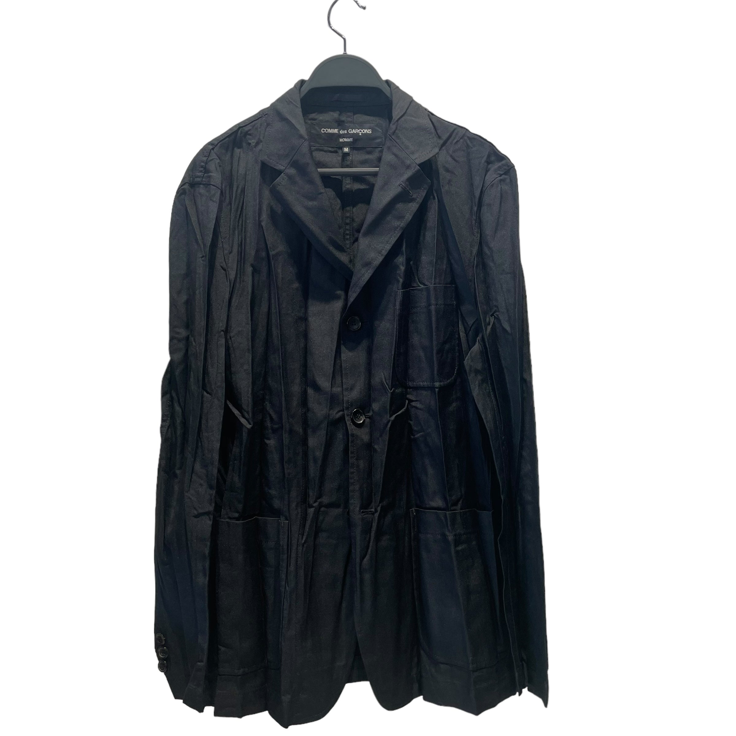 Image of COMME des GARCONS HOMME/Trench Coat/M/Polyester/BLK/pleated