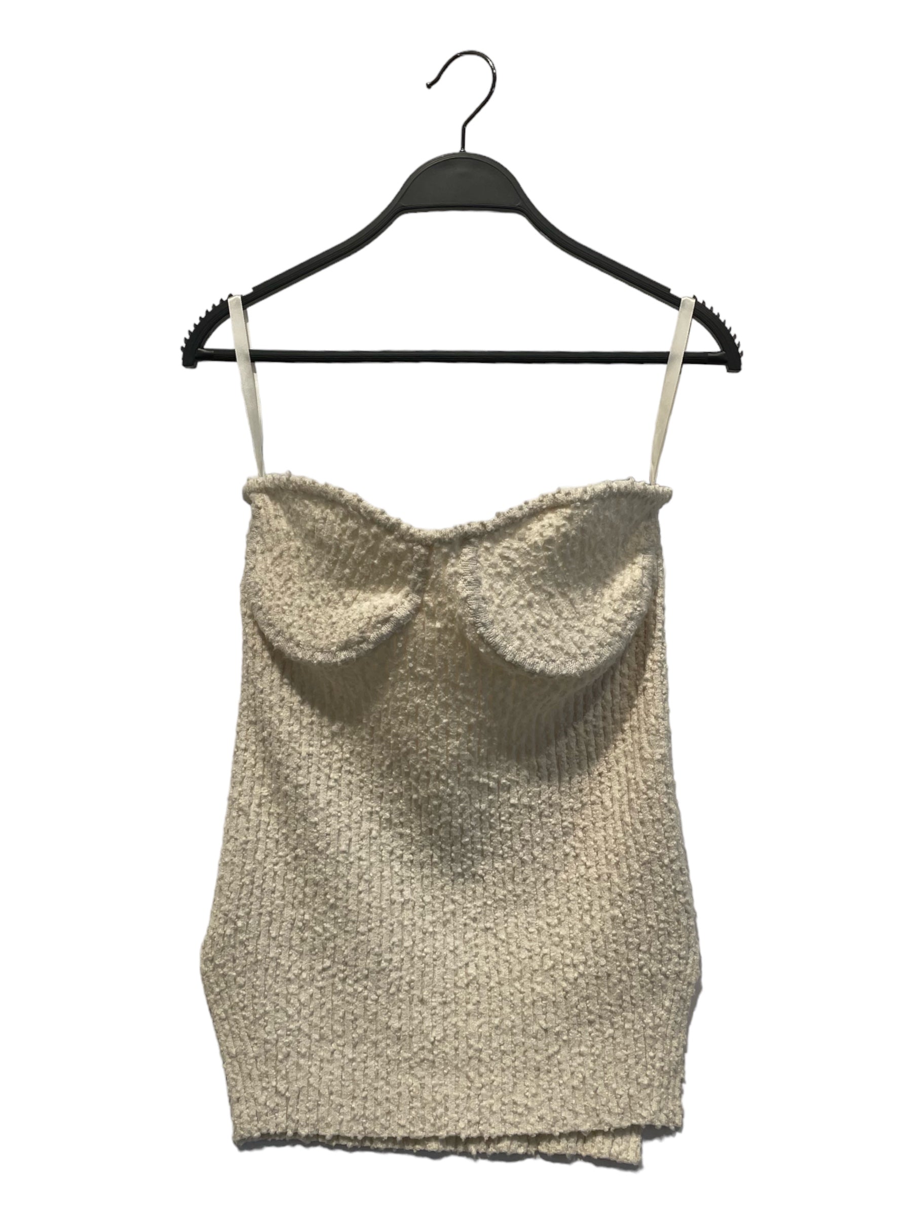 Image of Helmut Lang/Blouse/L/Cotton/WHT/ribbed bustier top