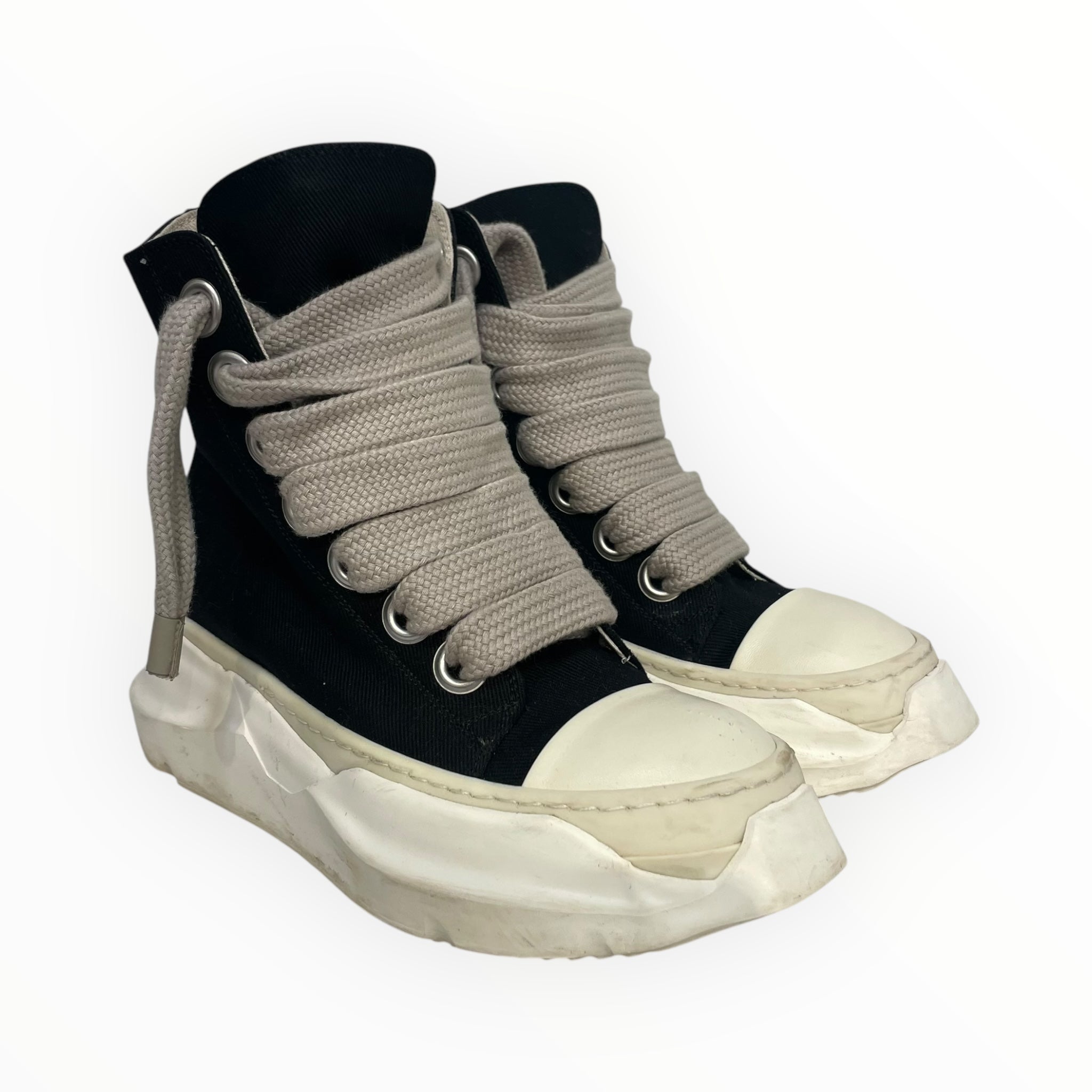 image of RICK OWENS DRKSHDW/Hi-Sneakers/EU 39/Cotton/BLK/Jumbolace Abstract Ramones