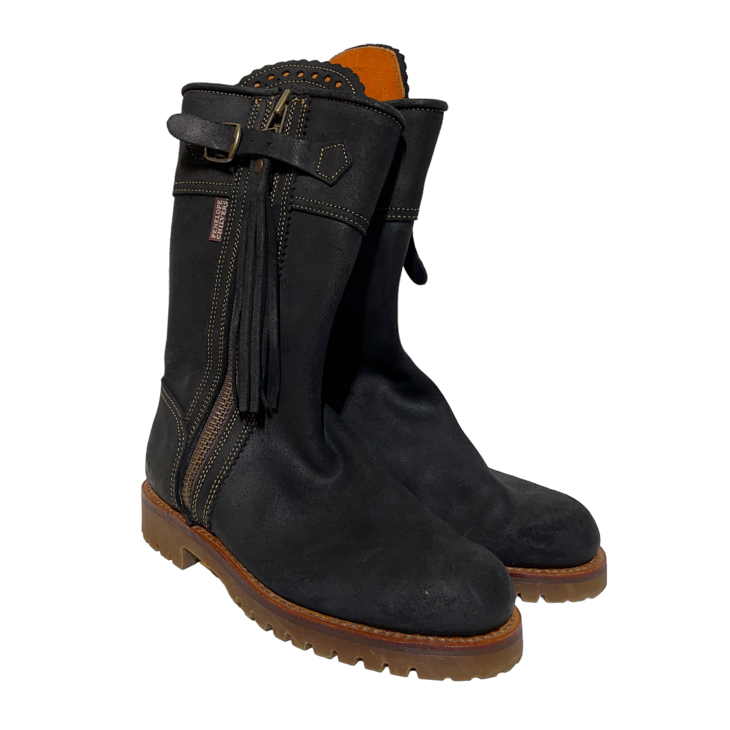 PENELOPE CHILVERS///Biker Boots/US 6.5/Plain/Leather/BLK//W [Designers ...