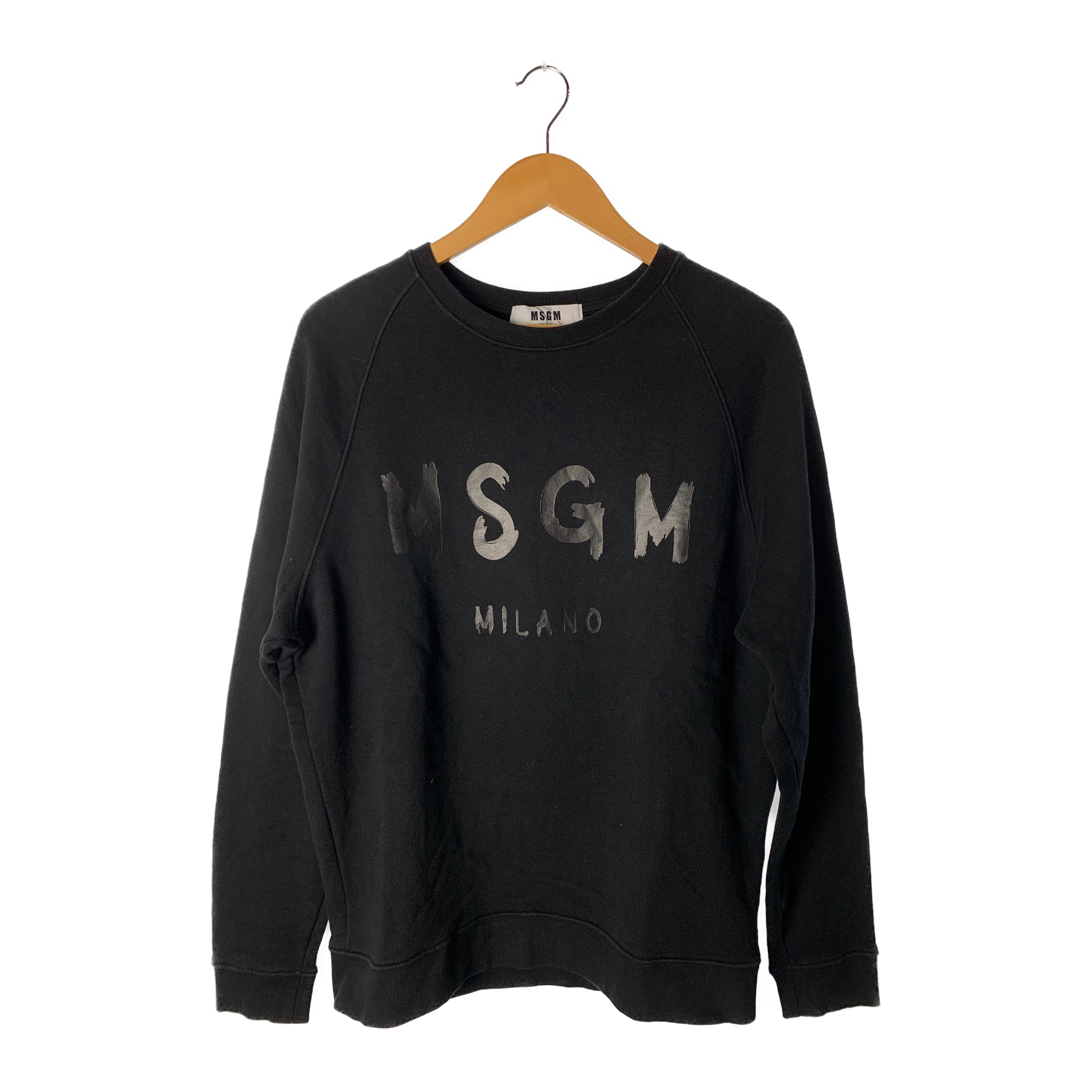 image of MSGM/Sweatshirt/M/BLK/Cotton