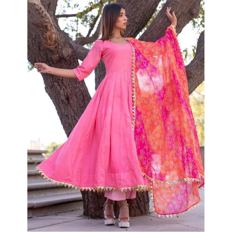 Buy Online Pink Art Silk Plain Salwar Suit : 238743 -