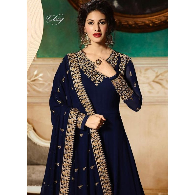 navy blue anarkali suits