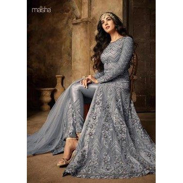 grey colour anarkali