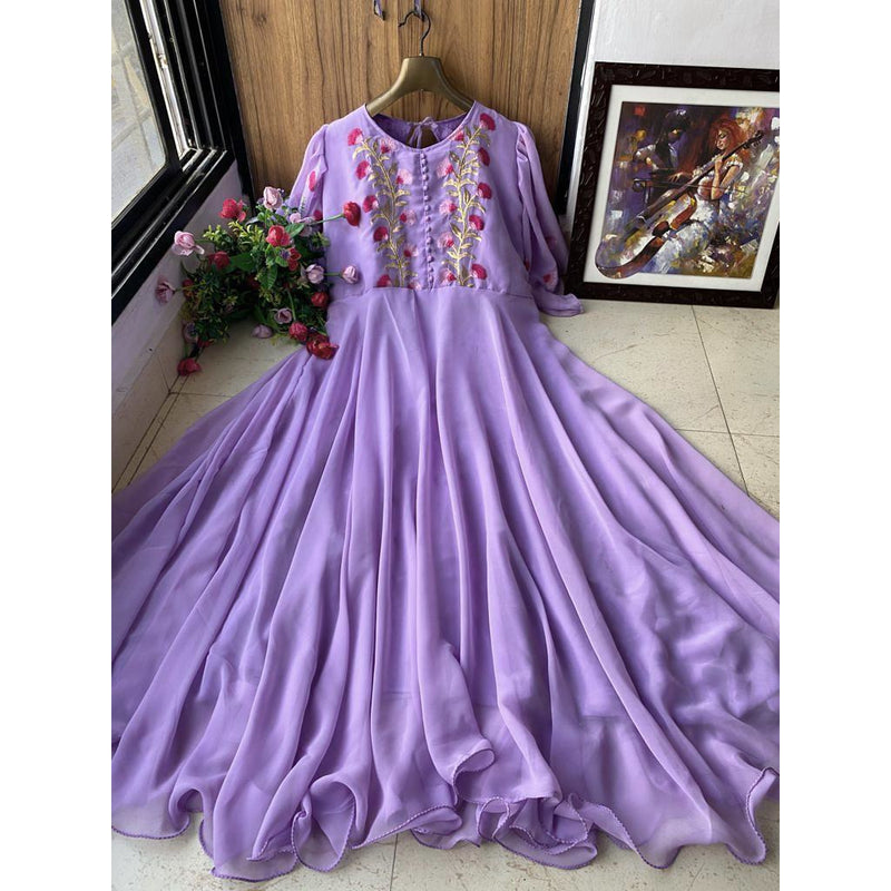 purple color gown