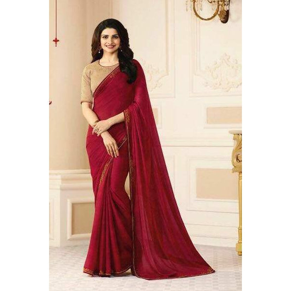 maroon colour party wear saree