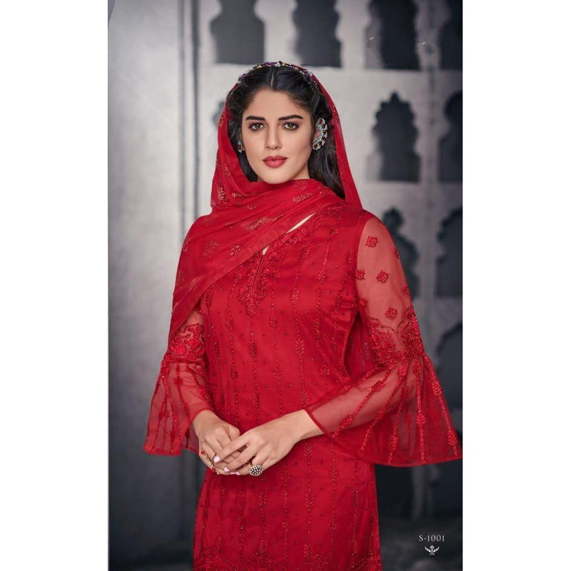 red dress salwar kameez