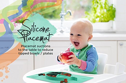 baby plates that stick to table