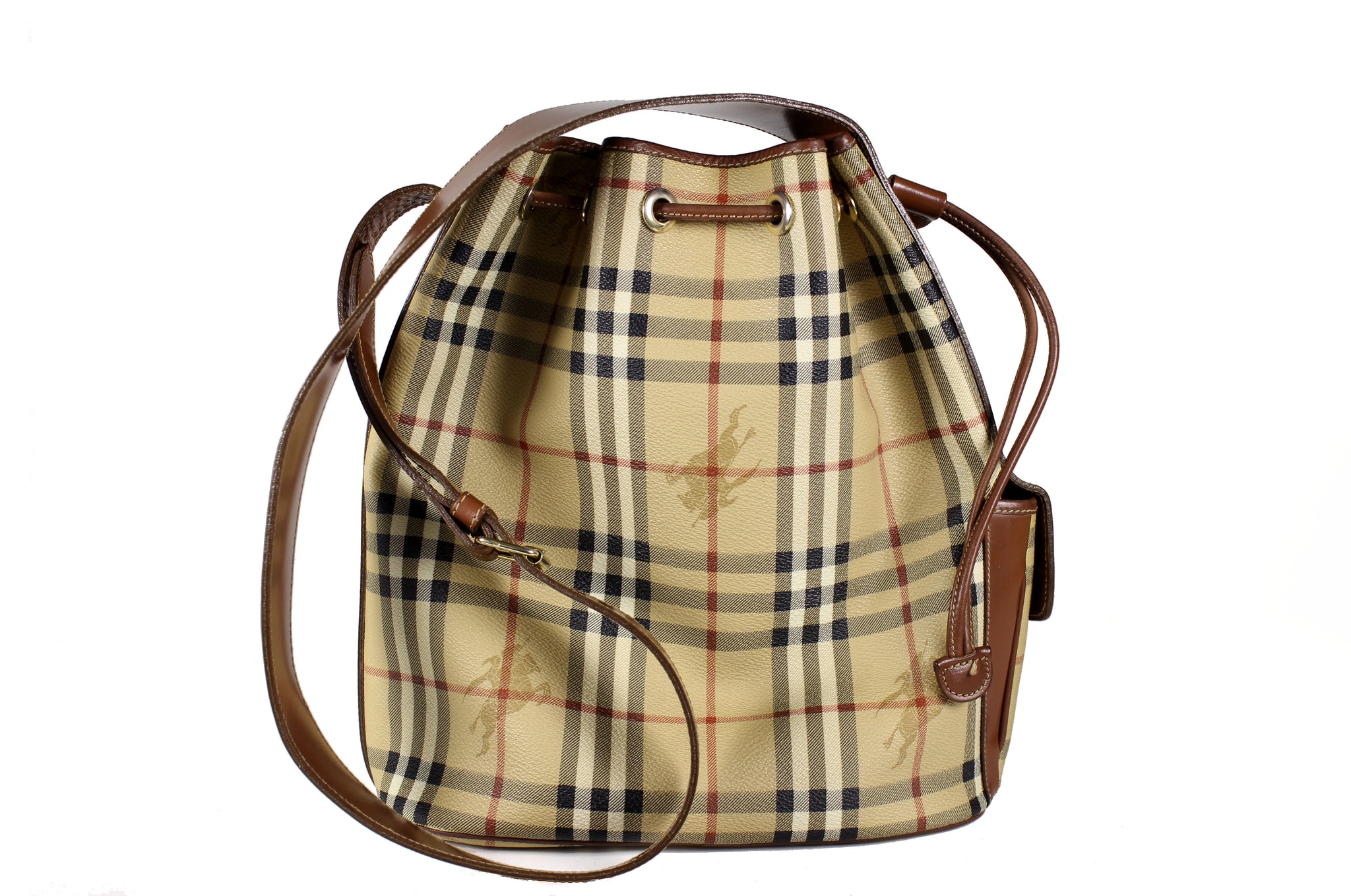 BURBERRY check canvas and leather shoulder bag – Vintage Carwen