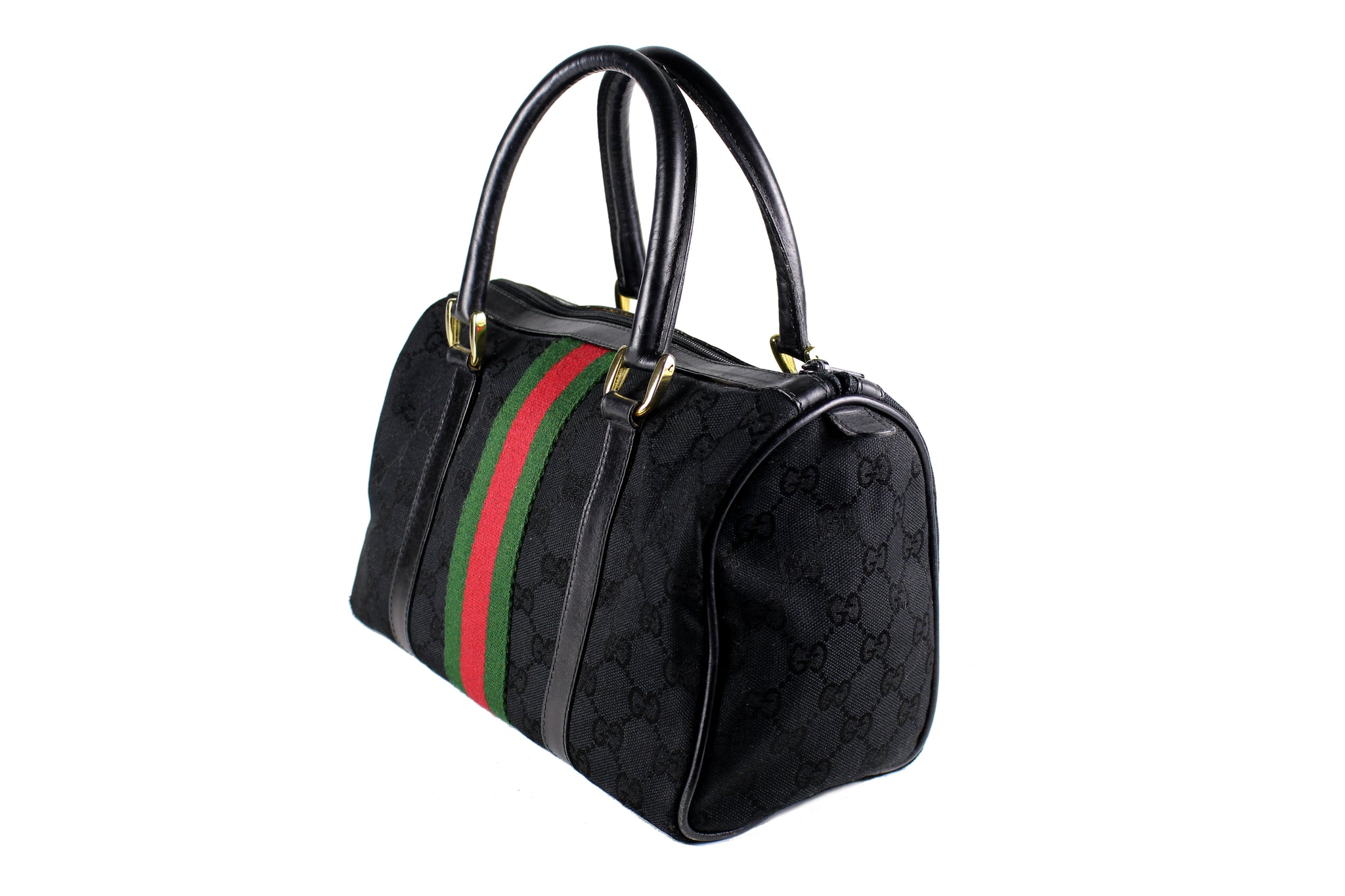 gucci vintage boston bag black