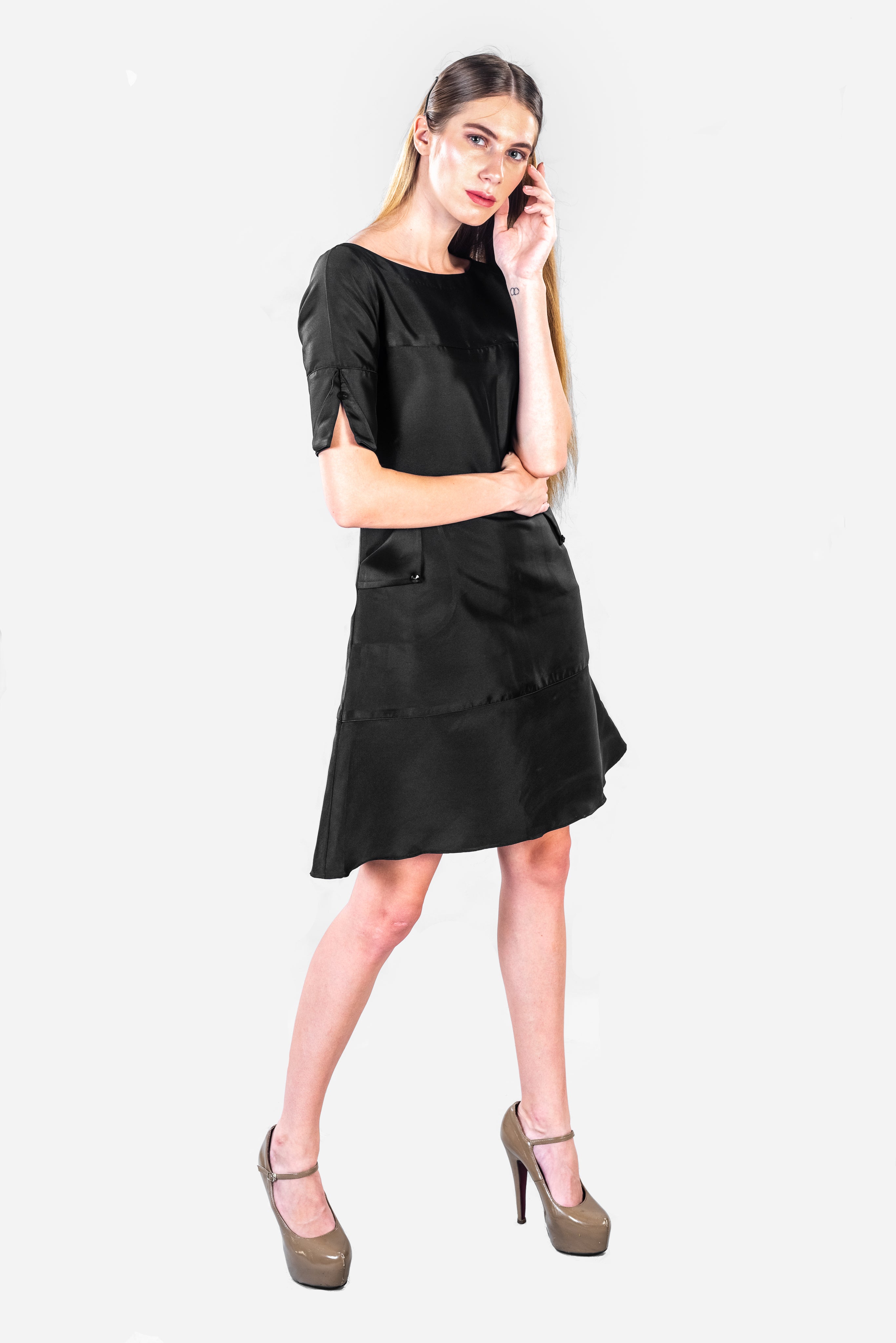 black work dress with pockets