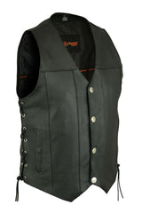 Daniel Smart Mfg. Side-Laced Leather Motorcycle Vest with Buffalo Nickel Snaps