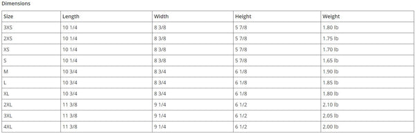 Daytona Helmets D1-A Skull Cap motorcycle helmet dimension chart